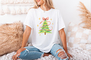 Watercolor Christmas Tree With Pink, an Illustration by SharpMarketplace (Thumbnail 3 of 9)