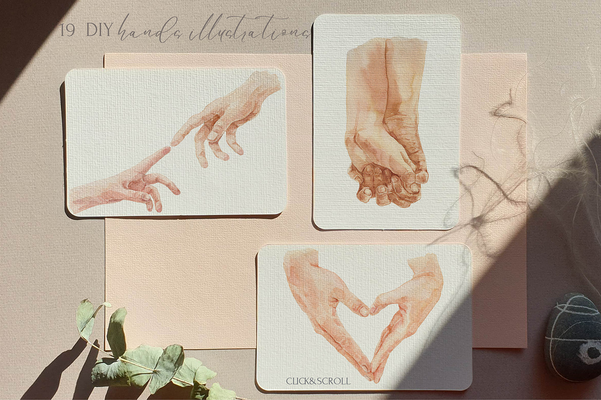 Hands & Relationship Watercolor Set, a Person Illustration by Cat In Colour (Photo 4 of 9)