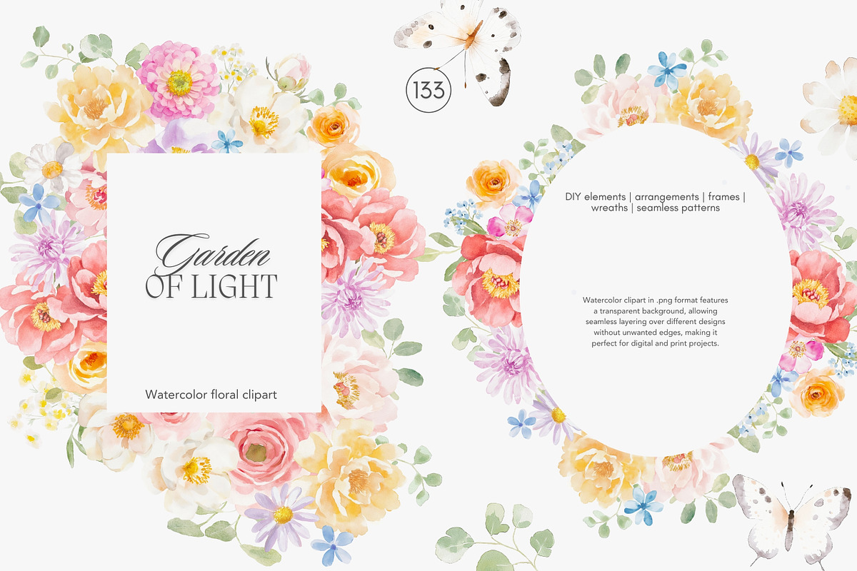 watercolor spring blossoms huge set, a Decorative Illustration by Patishop Art (Photo 3 of 20)