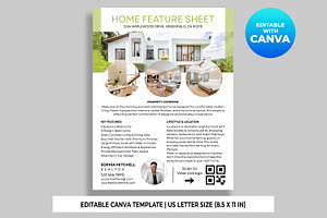Home Features Flyer Canva Template, a Flyer Template by M9 Design