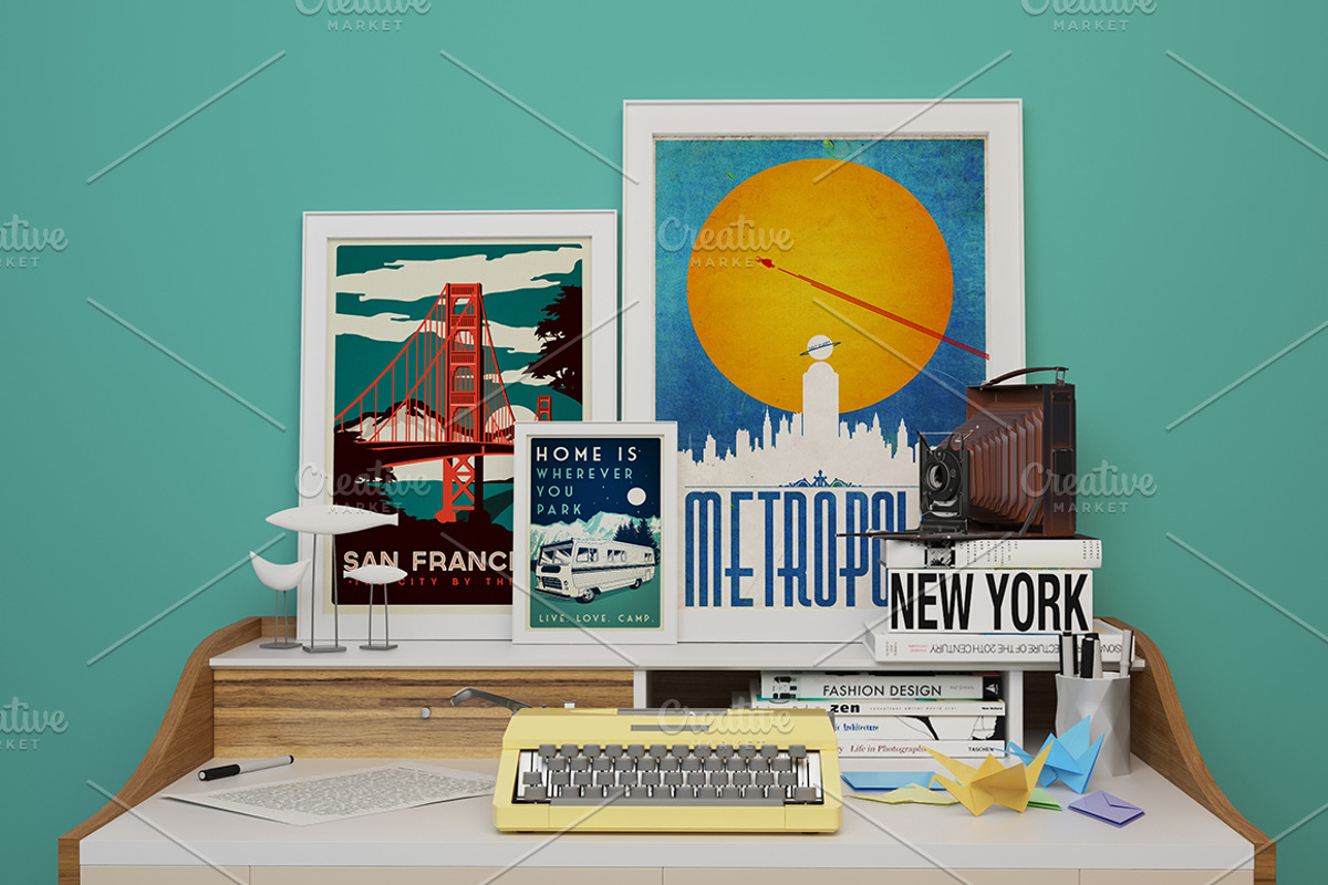 8 Studio Poster Mock-ups, a Product Mockup by Northern Kraft (Photo 2 of 5)