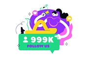 6 Follow Us Vector Illustration, a Technology Illustration by denayunebgt (Thumbnail 3 of 3)