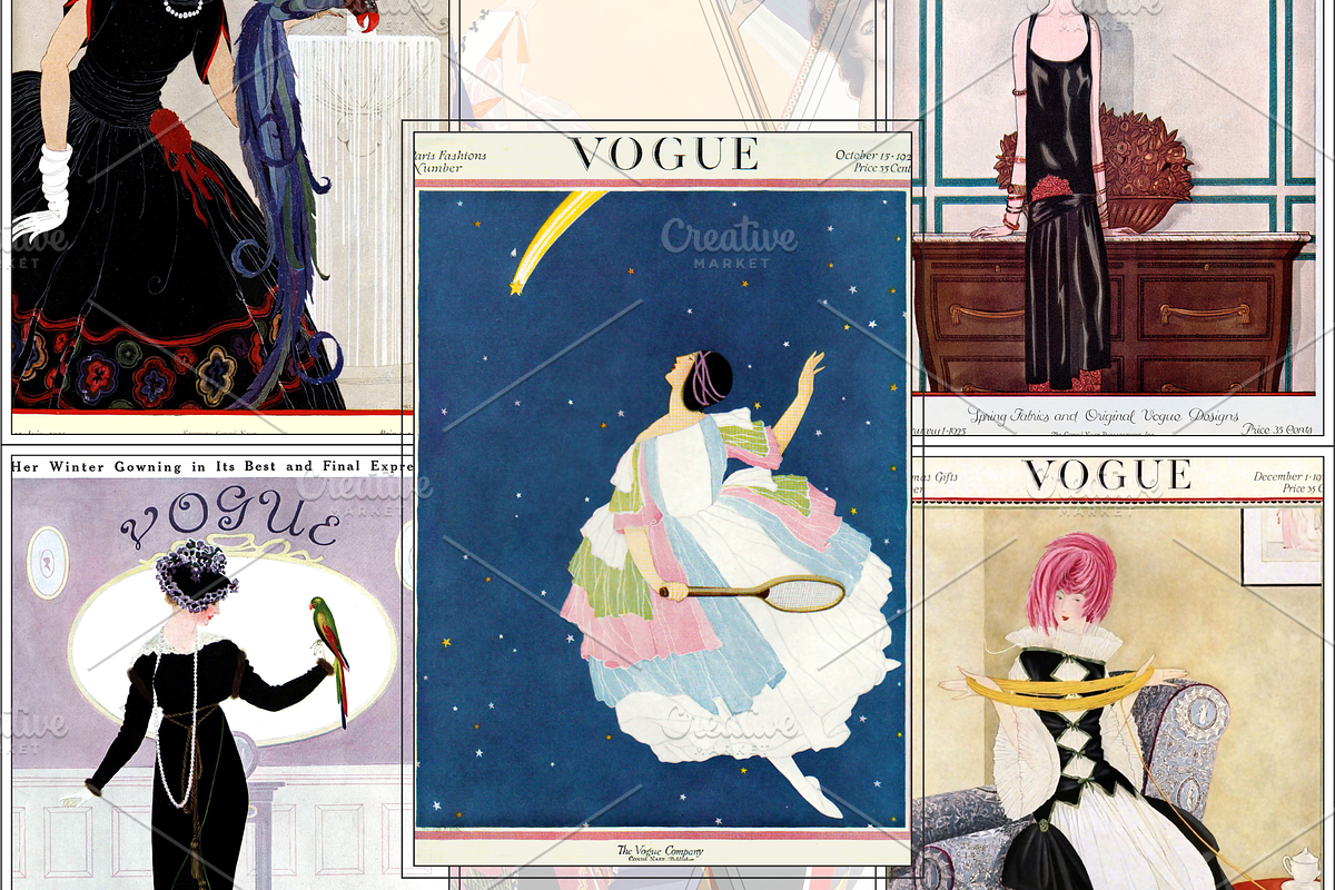 Vintage Vogue Magazine Covers, a Beauty & Fashion Photo by Timeless Artwork Co (Photo 1 of 7)