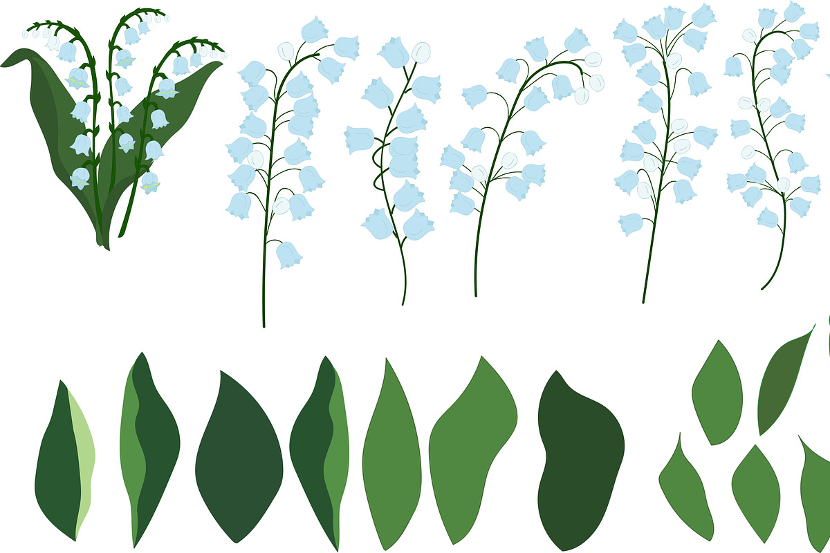 Lilies of the valley, big set., a Decorative Illustration by Orangepencil (Photo 8 of 8)