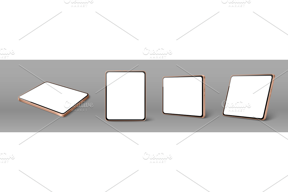 Tablet mockup set with blank white, a Technology Illustration by art PVP - market