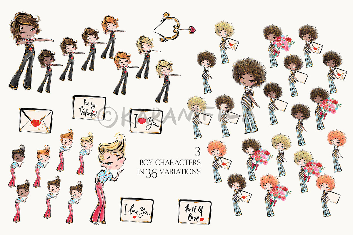 Valentine Icons PNG Glitter Clipart, a Seasonal Illustration by KaramfilaS (Photo 3 of 8)