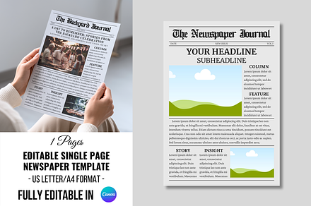 Front Page Newspaper Template, a Magazine Template by ZoloDesignHub