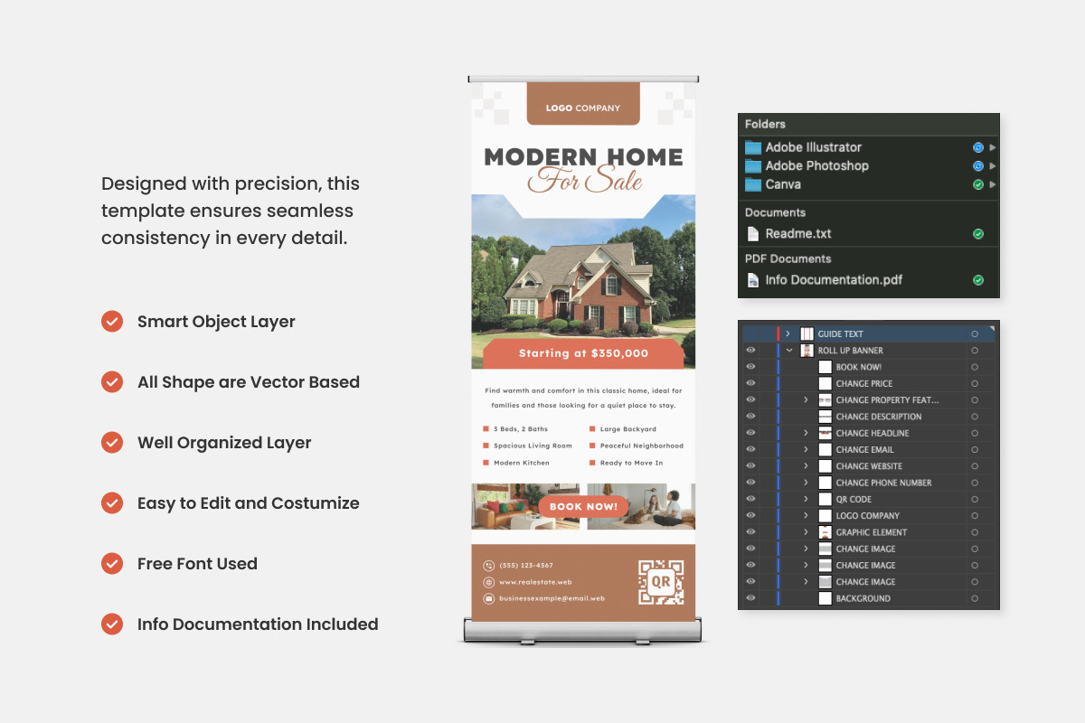 3 Set Real Estate Roll Up Banner, a Stationery Template by trabaskriya (Photo 3 of 4)