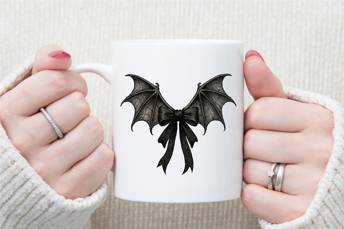Black Coquette Bat Bow Retro Hallowe, an Illustration by Sublimation Artist (Photo 5 of 9)