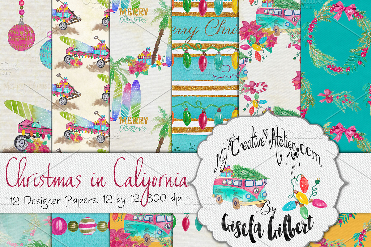 Christmas Digital Paper., a Pattern Graphic by My Creative Atelier (Photo 1 of 4)