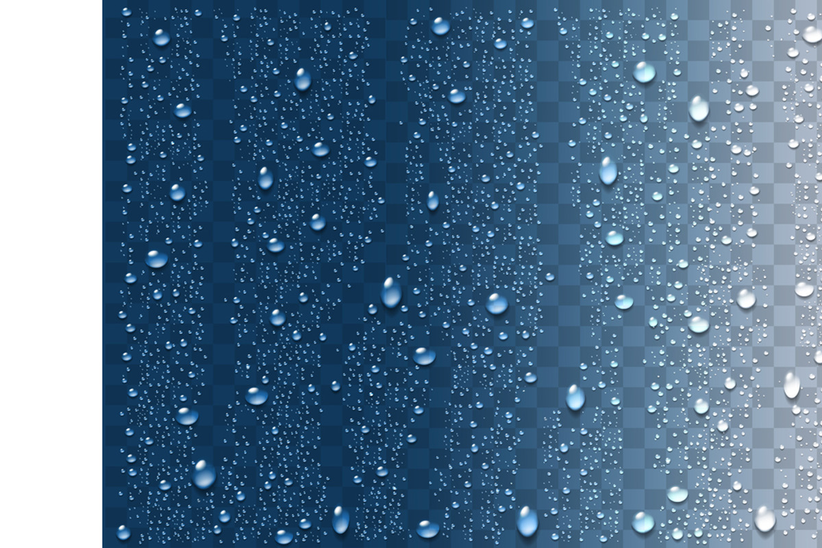 Realistic water droplets. Vector, a Texture Illustration by ecco