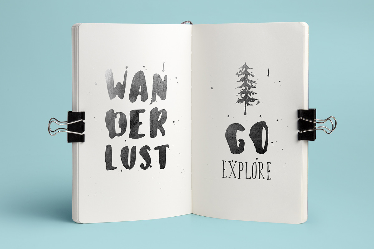 Forest & Pine Textured Font Bundle, a Script Font by ECHOFOXX (Photo 5 of 6)
