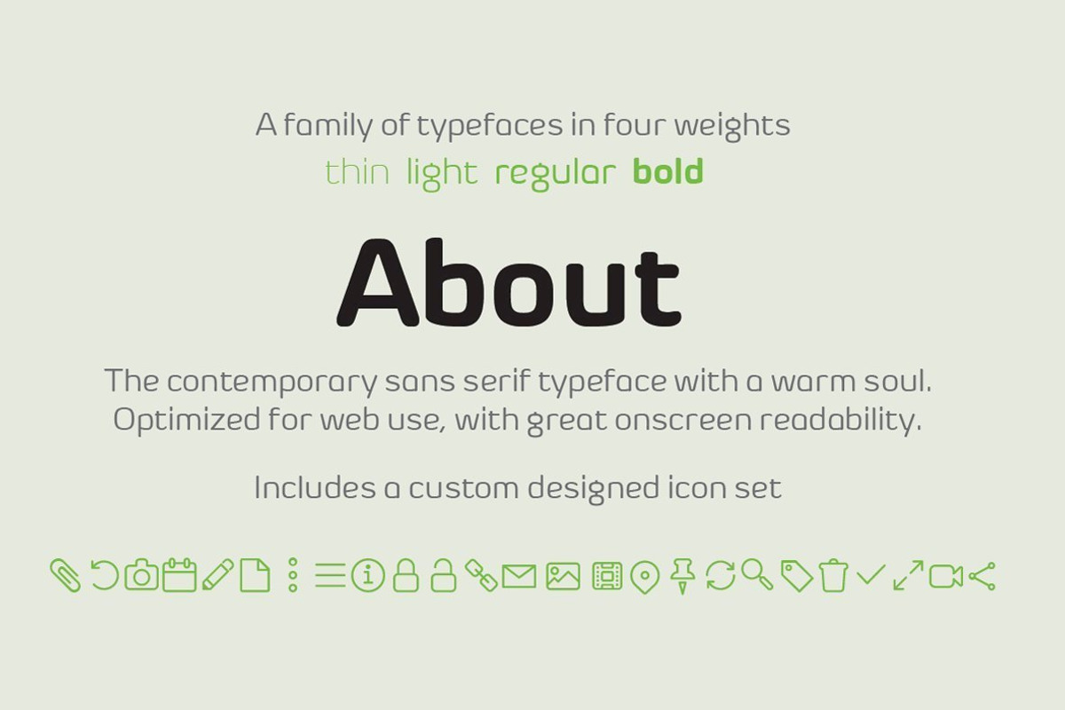 Byom - 4 fonts + 1 icons set preview 2