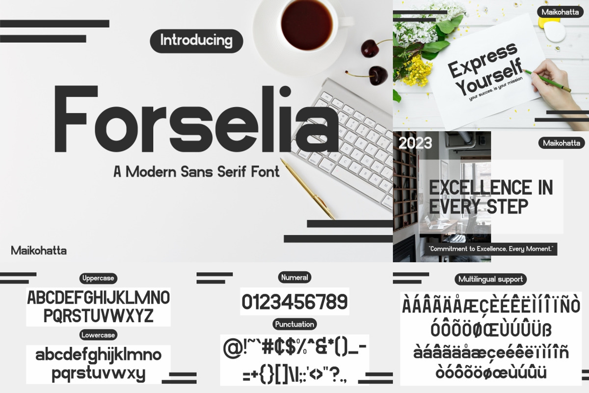Modern Sans Serif Font Bundle, a Sans Serif Font by MaikoHatta