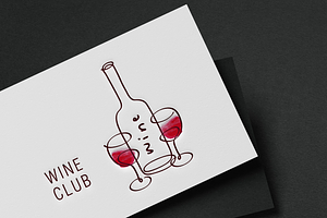Line art wine logo