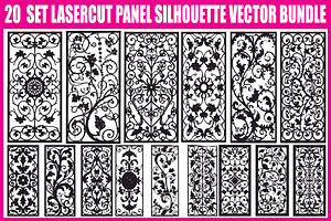 Elegant Lasercut Panel Vector Bundle, an Illustration by yasushie