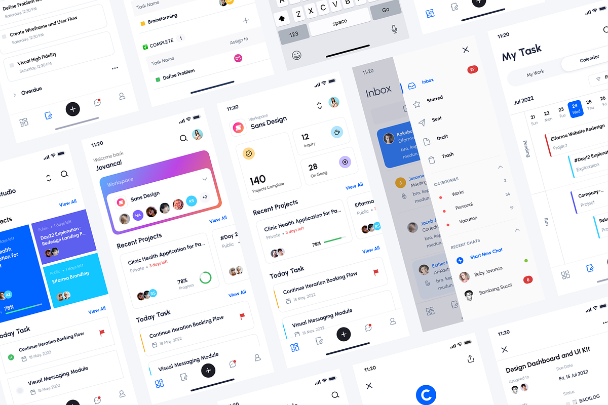 Coca - Project Management App, an UI Kit Template by Sans Design (Photo 10 of 12)