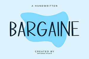 Bargaine Handwritten Font, a Handwritten Font by Artiveko