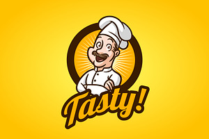 Retro Cool Chef Mascot Logo