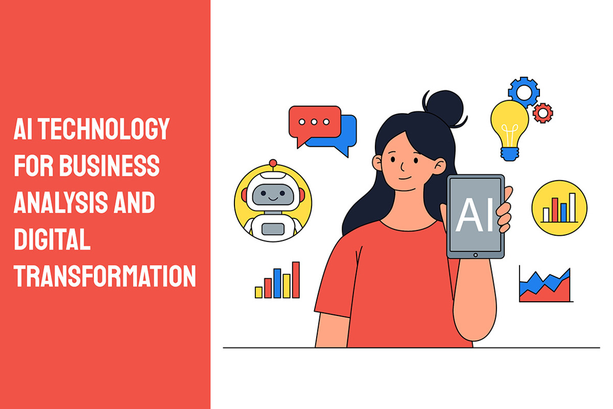 AI Technology for Business Analysis, a Technology Illustration by Partikusi Design (Photo 1 of 3)