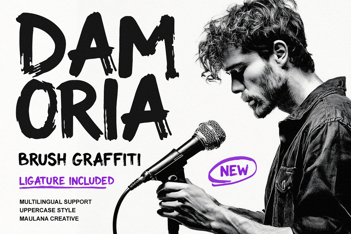 Damoria Brush Graffiti Font, a Handwritten Font by Maulana Creative (Photo 1 of 7)