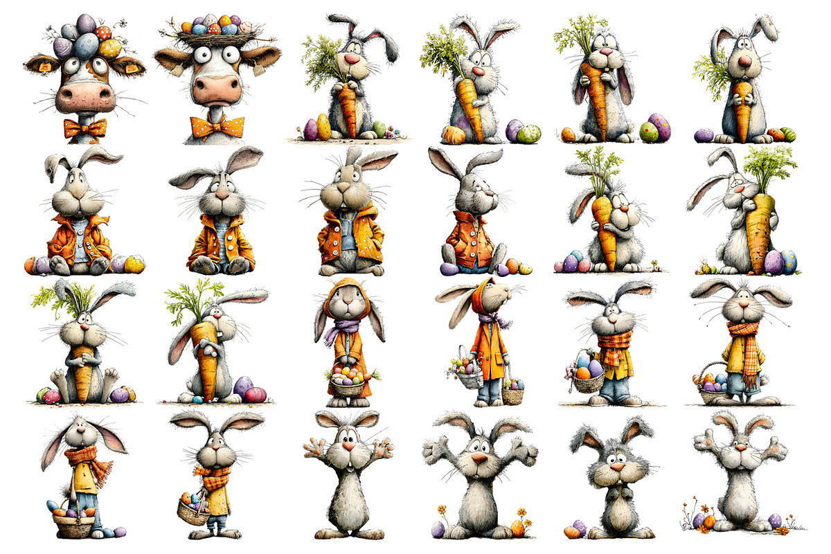 Spring animal easter Clipart, an Animal Illustration by ElenazlataArt (Photo 3 of 7)
