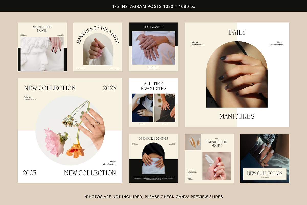 50 Instagram Beige Profile Posts, a Social Media Template by Studio K (Photo 2 of 9)