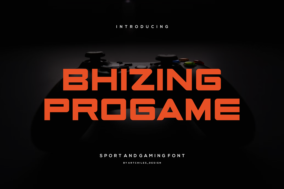 Bhizing Progame - Font, a Sans Serif Font by artchiles_design (Photo 1 of 5)