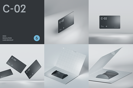 Plastic Card Mockup C02 / 6 Scenes