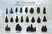 Coniferous Pine Fir Tree Set, an Illustration by jongcreative (Thumbnail 1 of 2)