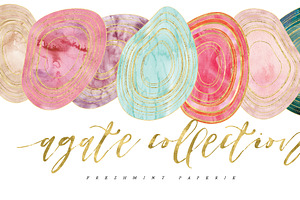 Watercolor AGATE Clipart - Gemstones