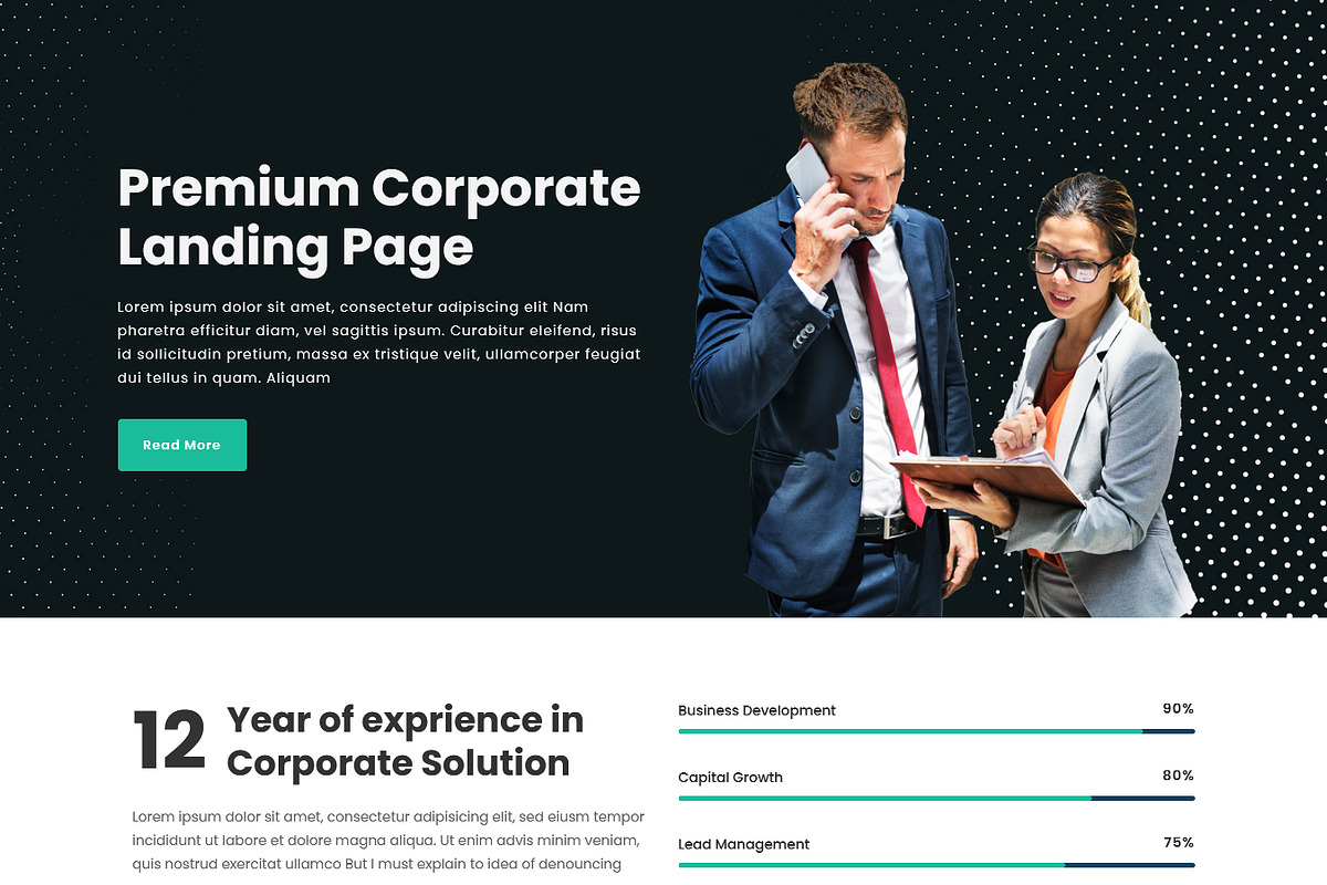 CORP - Responsive HTML Landing Pages, a Landing Page Template by evethemes (Photo 4 of 4)