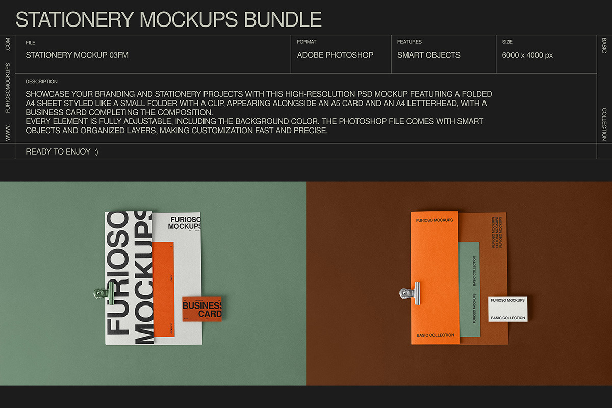 Stationery Mockups Bundle 1 – 6 PSD, a Books & Magazine Mockup by FURIOSO mockups (Photo 8 of 14)
