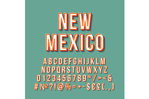 New Mexico Vintage 3d Lettering