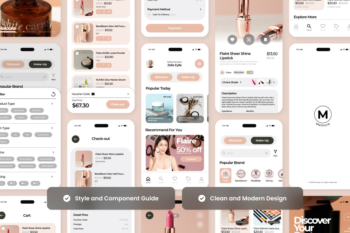 Meloura – Beauty Product App UI, an App Template by twinstd (Photo 3 of 5)