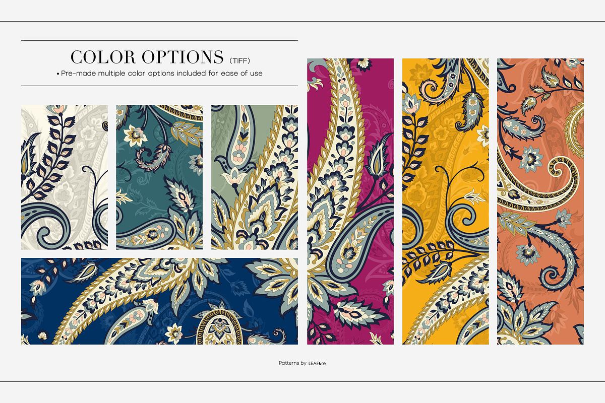 Paiselle Hand Drawn Paisley Prints, a Pattern Graphic by LEAFure (Photo 2 of 11)