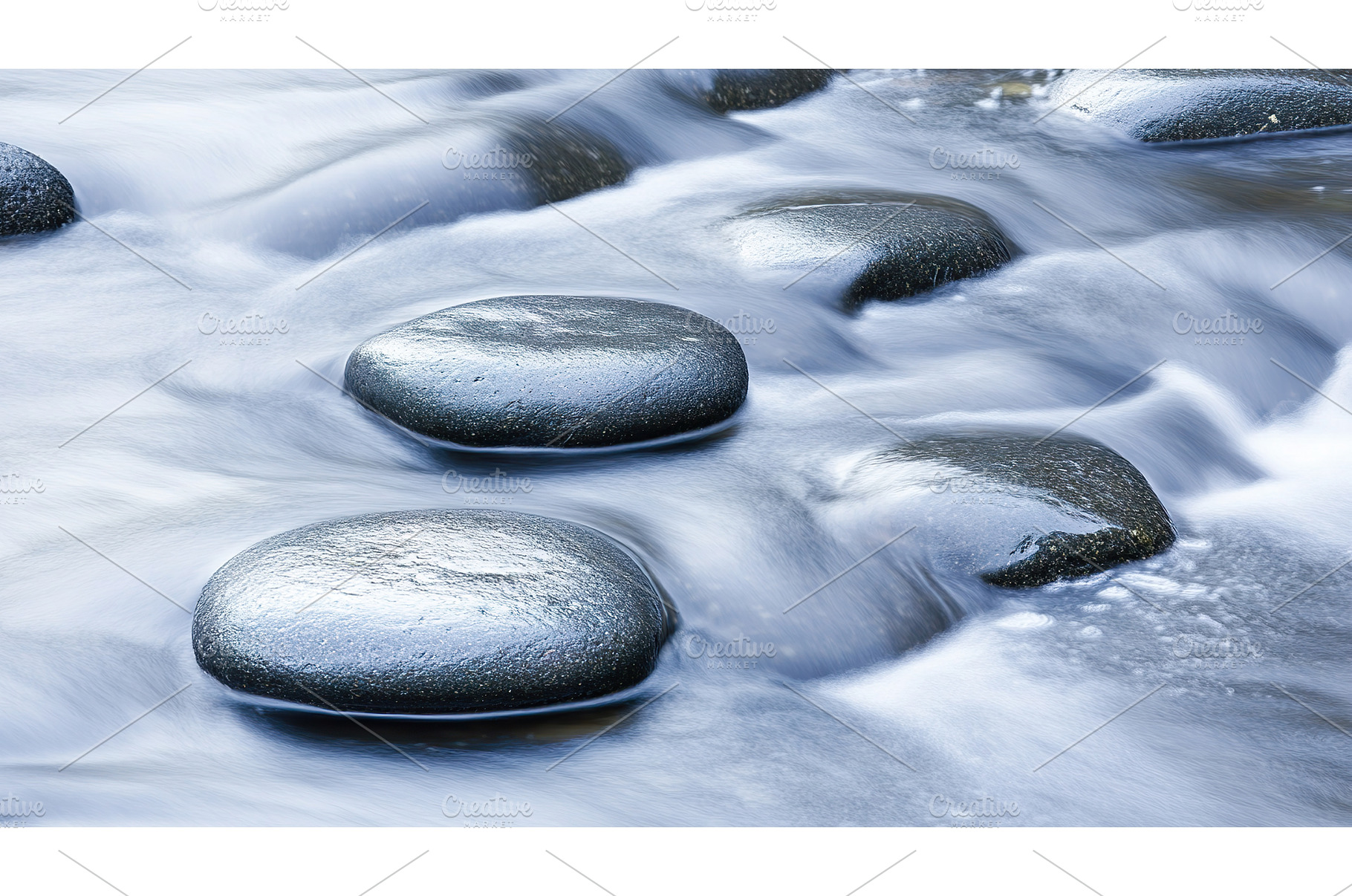Tranquil River Flowing Around Smooth, a Nature Photo by Lermont51