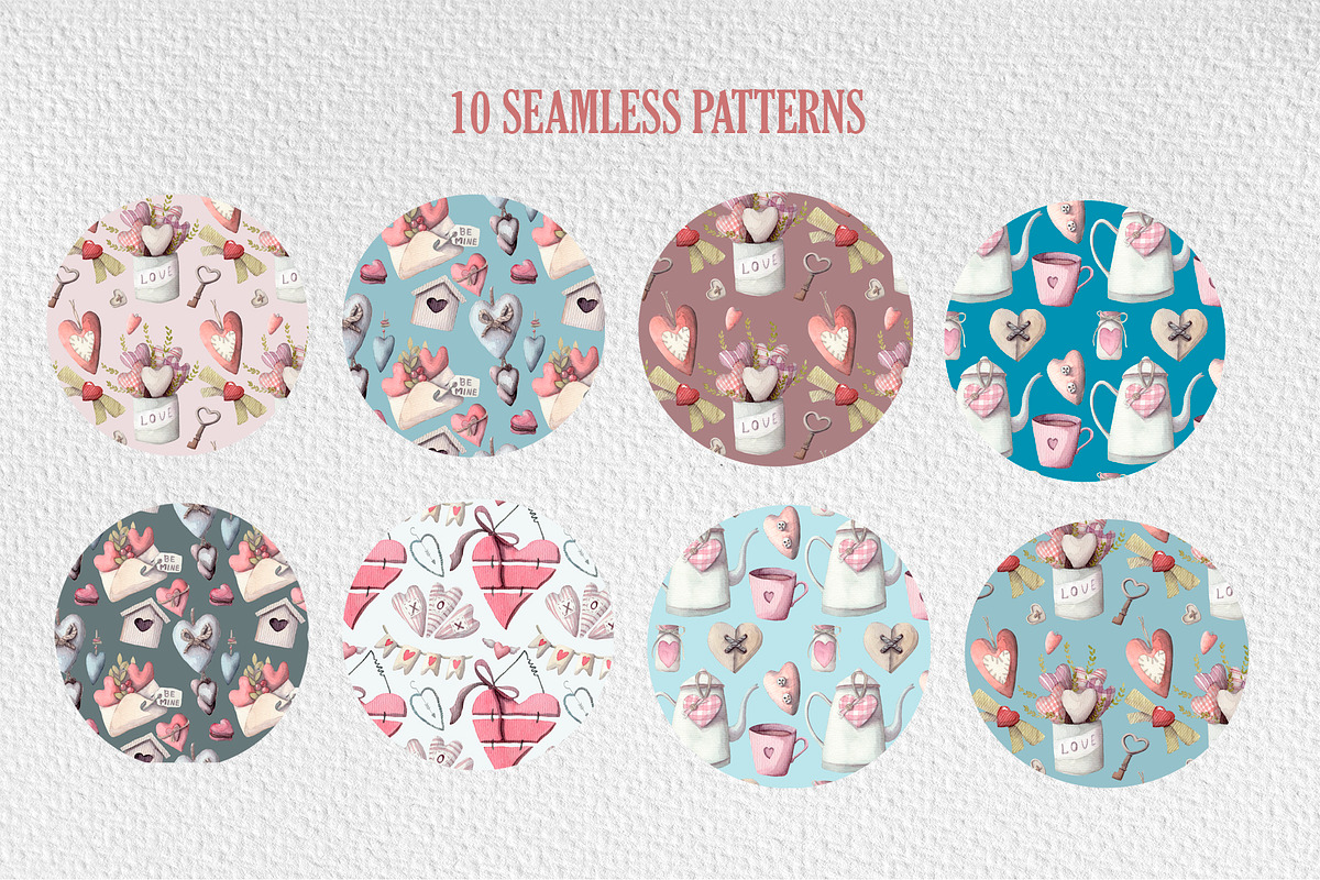Valentine's day set 50 cliparts., a Decorative Illustration by My watercolor shop (Photo 2 of 5)
