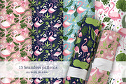 Flamingo Gardens illustration bundle, an Animal Illustration by Red Ink (Thumbnail 6 of 12)
