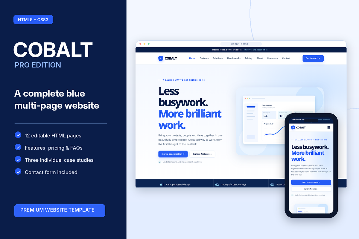 COBALT PRO - Multi-Page HTML Website, a HTML Template by Darweish Designs (Photo 1 of 7)