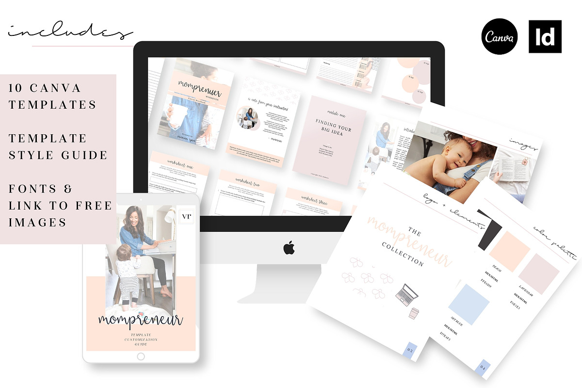 Momprenuer Canva Workbook Indesign, a Magazine Template by VanessaRyan.co (Photo 1 of 4)
