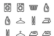 42 Laundry Essentials Icon Set, an Outline Icon by adenpinkstore (Thumbnail 3 of 18)