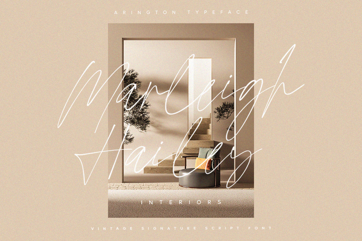 Arington | Vintage Signature Script, a Script Font by Pentagonistudio (Photo 3 of 10)