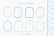 Baby Blue Watercolor Frames Set, an Object Graphic by Solo Art Original (Thumbnail 3 of 14)