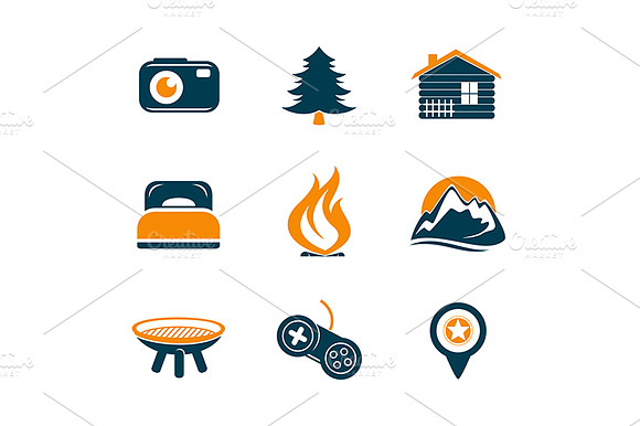 Travel And Outdoor Icons Set