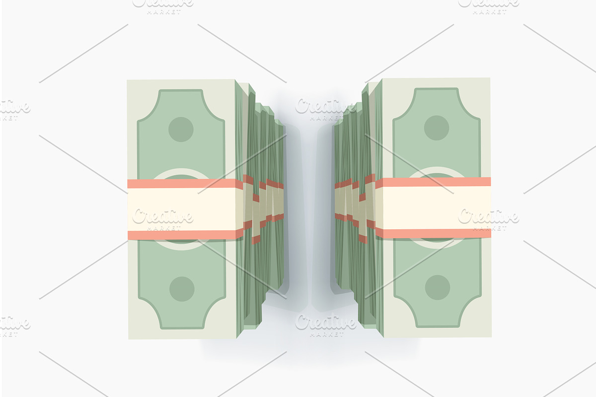 cute money stacks on white with, a Finance Illustration by IfH