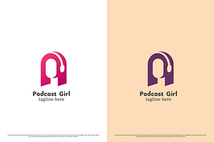 Music Girl Logo Design Illustration, a Branding & Logo Template by Morvana Crew