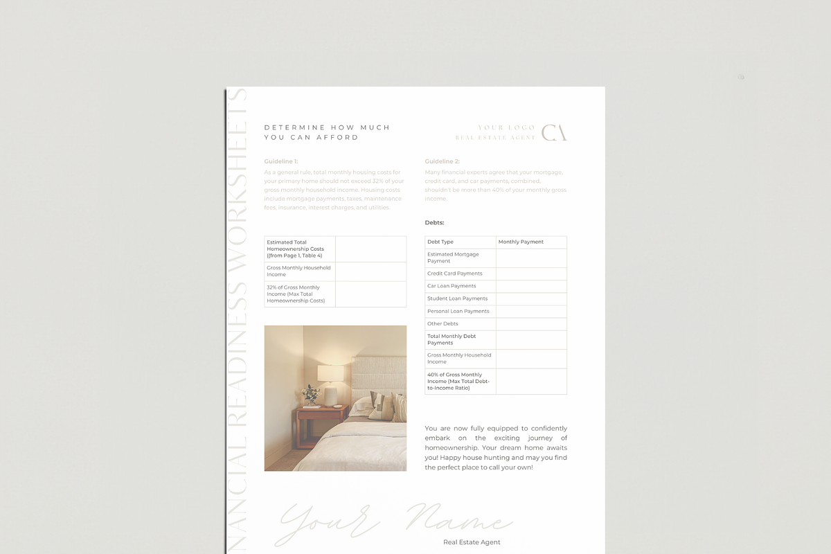 Real Estate Financial Readiness Form, a Marketing Template by EstateElements (Photo 4 of 7)