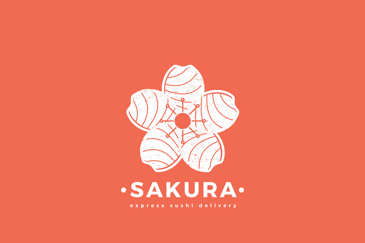 Sakura Sushi Delivery Logo Template, a Branding & Logo Template by ND Design (Photo 6 of 6)