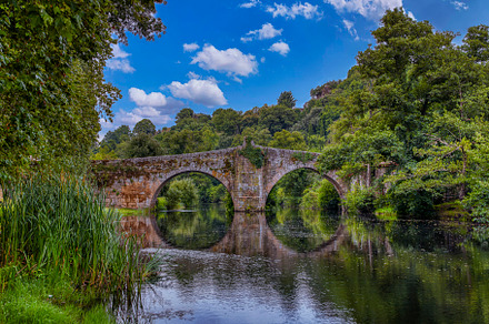 Romanesque bridge of Vilanova in Allariz, Orense.